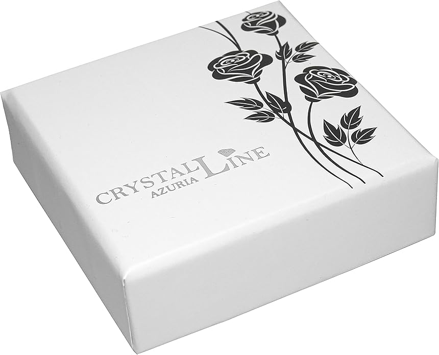 Crystalline Azuria Crystals Solid Silver S925 Disco Ball White Pendant Necklace for Women 18 inches for Women