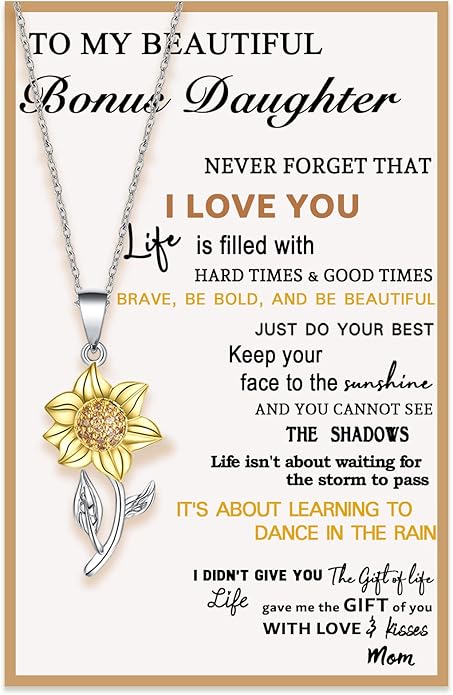 Tarsus Sunflower Necklace, You are My Sunshine, Sunflower Gifts Ideas for Women, Inspirational Gifts for Women Teen Girls Birthday Christmas Valentines Day