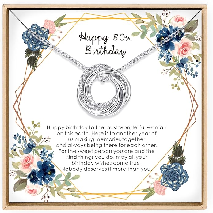 Birthday Gifts for Women Sterling Silver 30th 40th 50th 60th 70th 80th 90th Birthday Necklace For Her 3 4 5 6 7 8 9 Decade Jewelry 30 40 50 60 70 80 90 Years Old