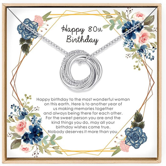 Birthday Gifts for Women Sterling Silver 30th 40th 50th 60th 70th 80th 90th Birthday Necklace For Her 3 4 5 6 7 8 9 Decade Jewelry 30 40 50 60 70 80 90 Years Old