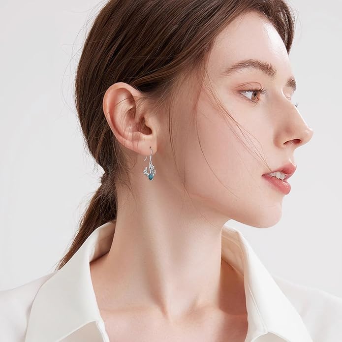 Western Earrings for Women 925 Sterling Silver Turquoise Western Country Dangle Drop Earrings Country Jewelry Gifts for Cowgirl Cowboy