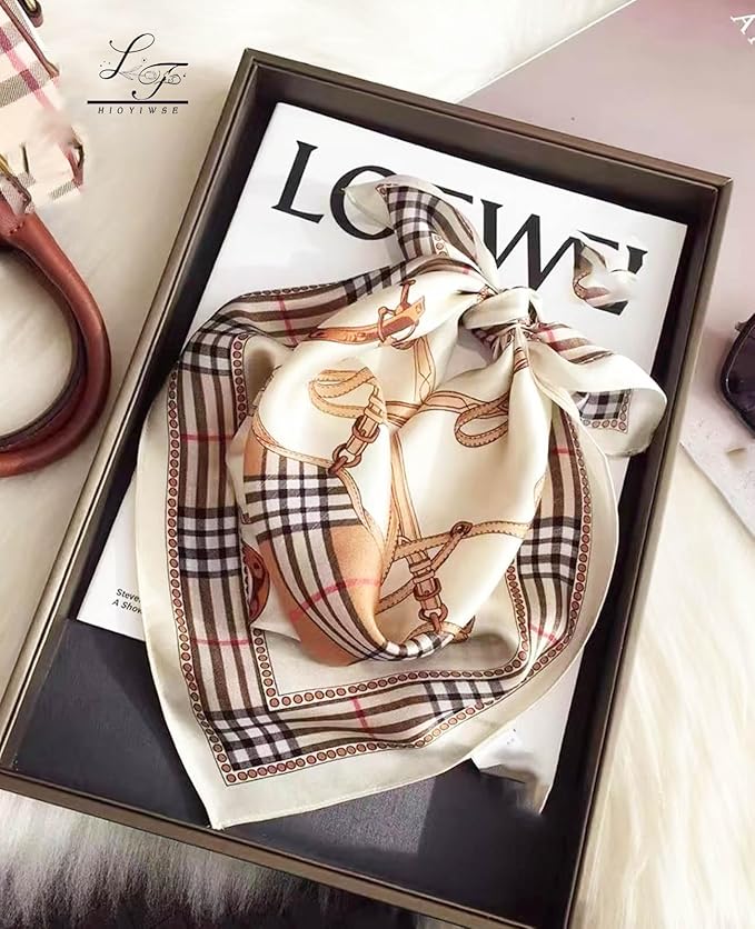 Hioyiwse Satin Bandanas Head Scarf For Women Hair Scarves Accessories Lightweight Fashion Wrap Neck Silk Sleeping Headscarf