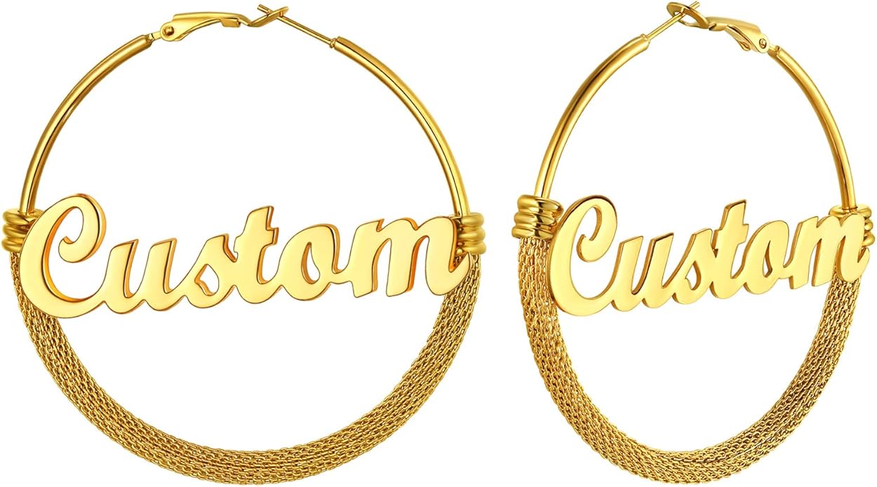 PROSTEEL 30/40/60/80/100mm Chunky Hoop Earrings For Women Gold Plated/Black Stainless Steel Hoops Earrings Statement Jewelry