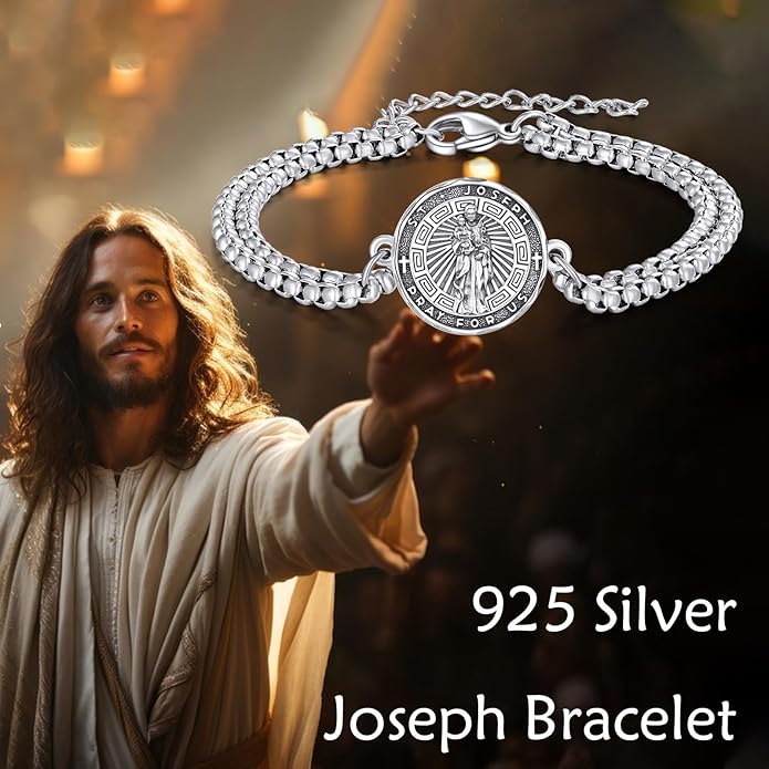YFN Patron Saint Bracelet Sterling Silver Religious Protector Bracelet Jewelry Gift for Women Men