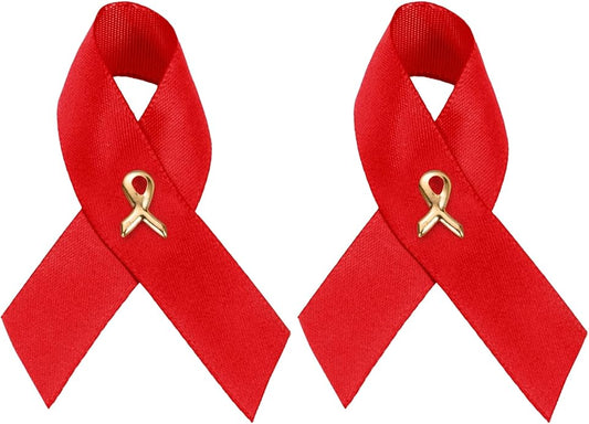 1/2/5/10/25/50/100pcs Satin Awareness Ribbon Pins (Pick your color), for Cancer & Disease Awareness, Bulk Quantities for Fundraising, Events, Gift Giving