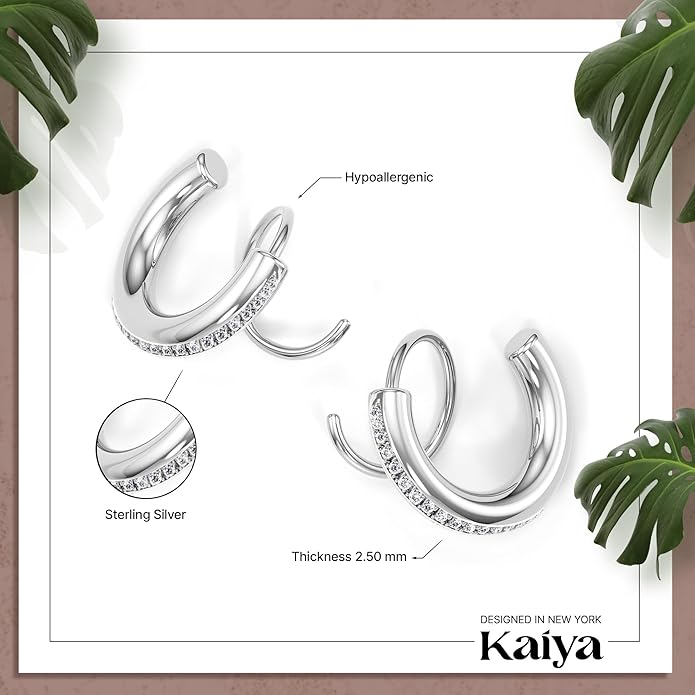 Spiral Hoop Twist Double Earrings - 14K Helix Spiral Earrings, Double Piercing Earrings, Faux Double Hoop Earrings, Tiny Twist Earrings for Women