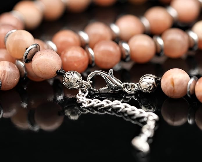 Natural Carnelian Agate Silver Pendant, Genuine Black Onyx Beaded Necklace, Gemstone Strong Necklace, 18x13 Cabachon, Fashion Dainty Jewelry, Healing Crystal Chakra Necklace, Minimalist Necklace