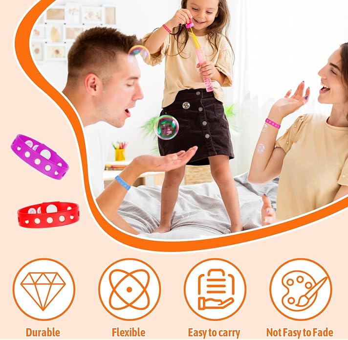 60 Pcs 10 Colors Silicone Bracelets Wristbands, 8.3 Inch Cute Silicone Adjustable Wristband, Adjustable Rubber Bracelets with Holes in Bulk, for Swimming Identify Shoe Charms Party Birthday Gifts