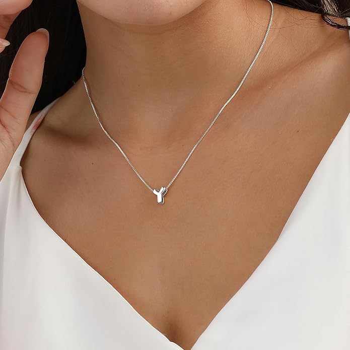 Bubble Gold Letter Necklace for Women, 14k Gold Plated Balloon Initial Necklace, Dainty Gold Necklace for Women, Personalized Bubble Pendant Name Necklace, Fashion Accessories Trendy Jewelry