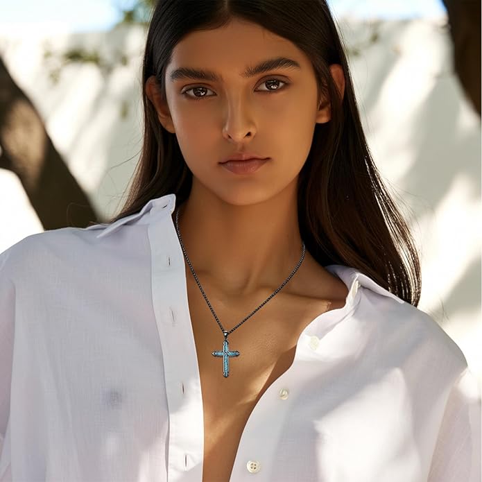 Cross Necklace for Men 925 Sterling Silver Celtic Cross Pendant Christian Jewelry Religious Christmas Gifts for Women