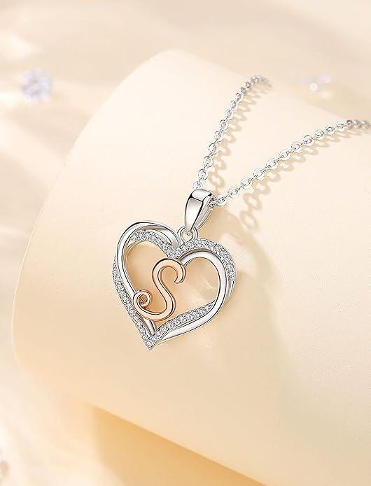 INFUSEU Unique Initial Necklaces for Women Girls Small Heart Letter Jewelry, Meaningful Personalized Gifts