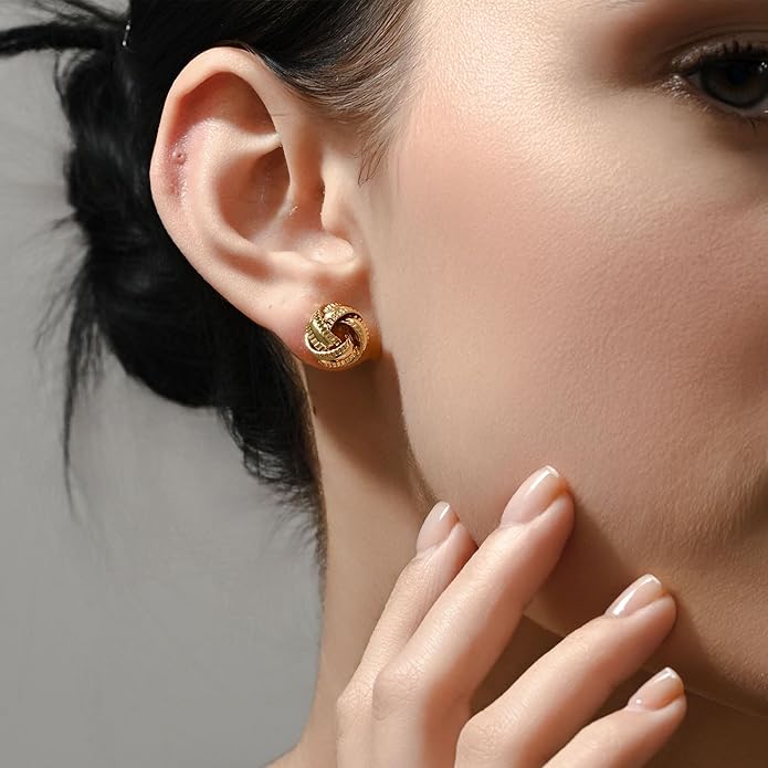 SEADAY Hoop/Stud Earrings Set for Women,Hypoallergenic Lightweight Non-Tarnish Everyday Earrings,Dainty Gold/Rhodium Plated Jewelry,Fashion Accessories,Christmas/Birthday Gift for Women Men
