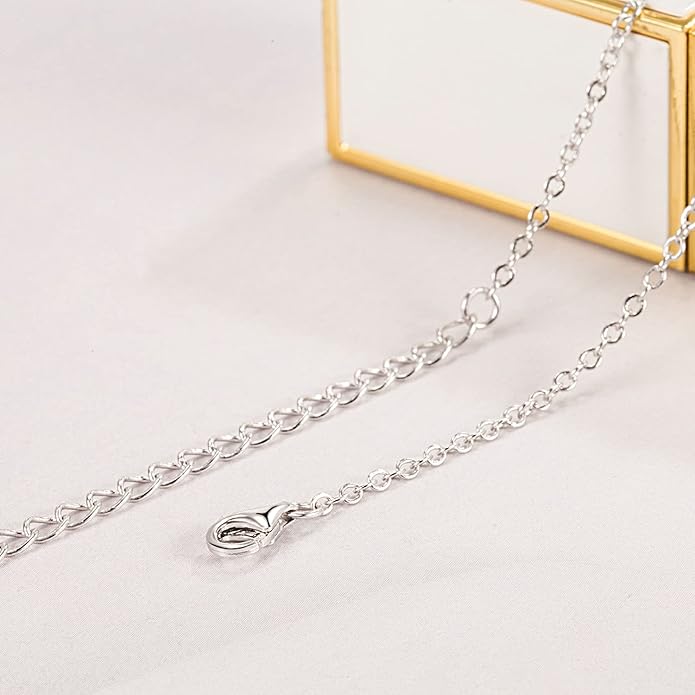 Dankadi Italian 925 Sterling Silver Necklace For Women 0.9mm Box Chain 1.3mm Rolo Chain O-Chain Lobster Claw Clasp - Pendant Chain - 16 "18" 20 "22" 24 "26" Jewelry Gift