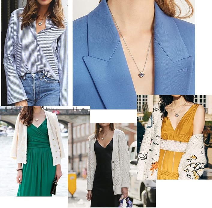 Aurora Tears Birthstone Necklace/Earring 925 Sterling Silver Women Cross/3D Cube/Cresent Moon Birth Stone Jewelry Mens Birthday Gift Anniversary Present