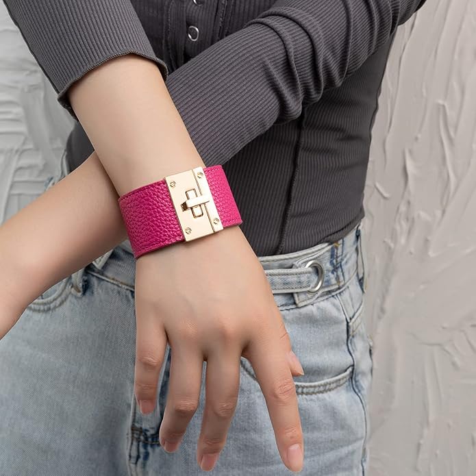 Rantanto Braid Leather Wrap Bracelet Trendy Stackable Crystal Cuff Boho Gold Heart Bracelet Jewelry Gift For Women