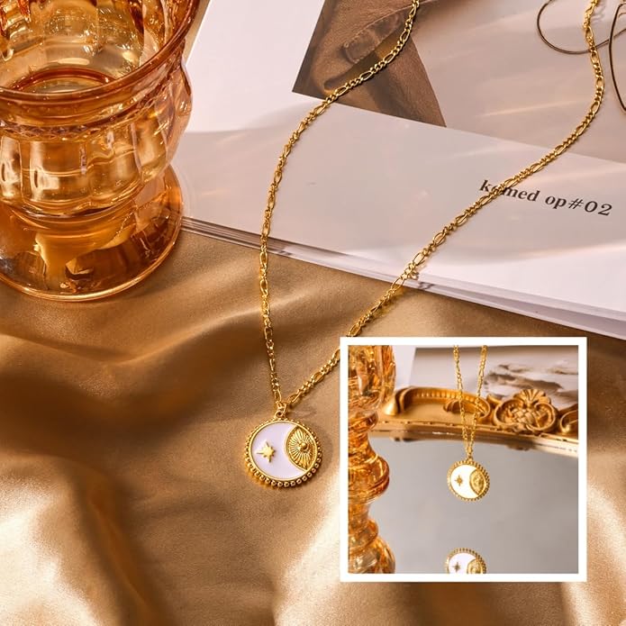 Lariat Necklaces for Women - Dainty Long Necklace Trendy 14K Gold Plated Hypoallergenic Layered Long Y-Shape Sunburst CZ T-Bar Pendant Drop Chain Necklace Set for Women Non Tarinsh Jewelry Gift