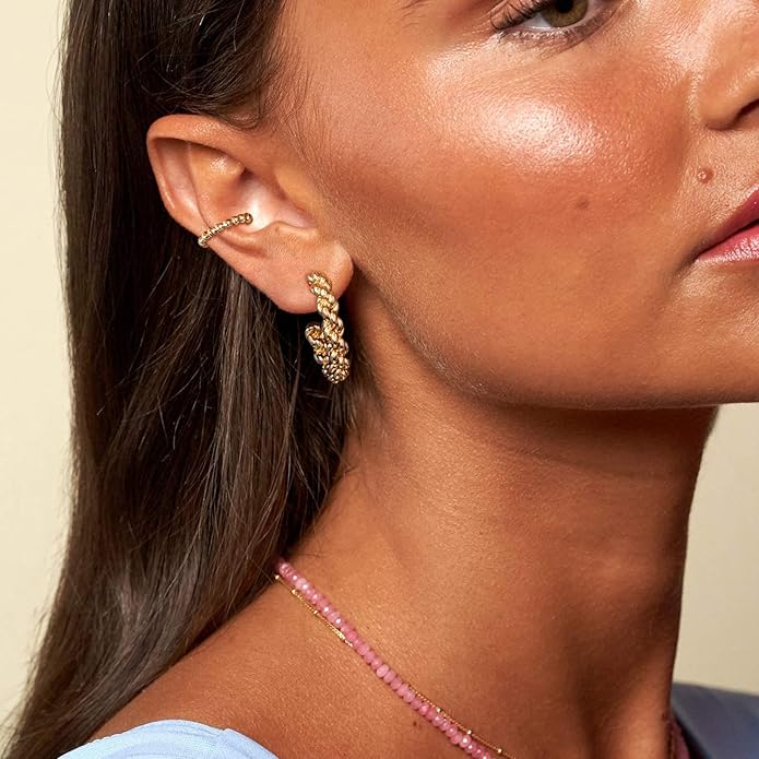 Stud Earrings for Women Hypoallergenic Sterling Silver Post Hoop and Studs Earrings Set for Multiple Piercing Small Ball Cubic Zirconia Earring Studs for Women Trendy Jewelry Gifts（6 Pairs）