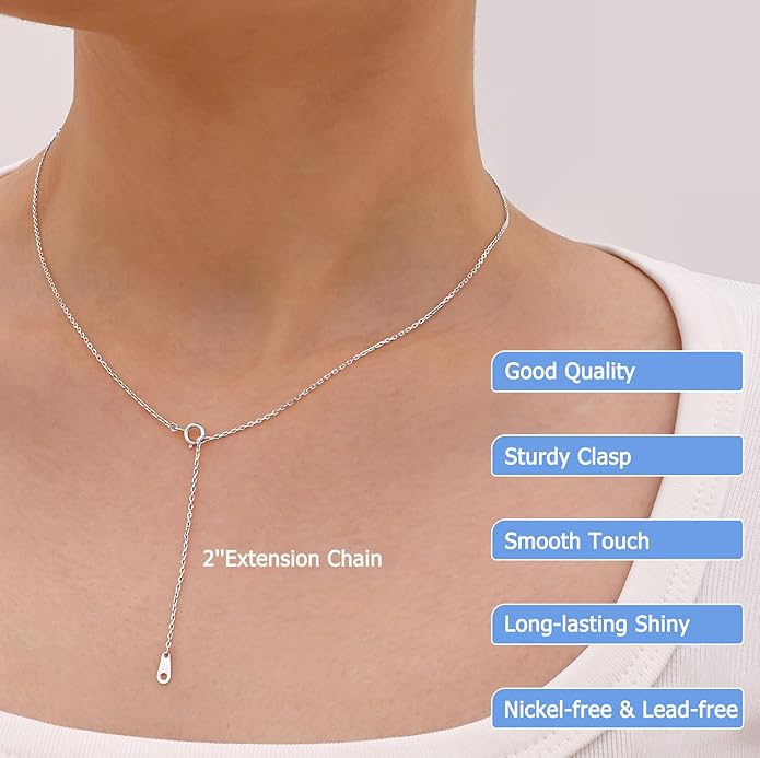 Gacimy 925 Sterling Silver Chain for Women, 1mm 1.3mm 1.5mm 1.8mm Cable Chain Necklaces