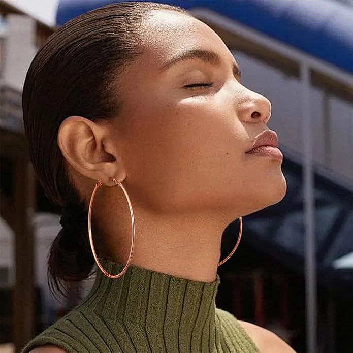 Gacimy Gold Hoop Earrings for Women 14K Gold Plated, 925 Sterling Silver Post Hypoallergenic Earrings Hoops for Women