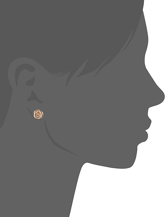 Amazon Essentials 925 Sterling Silver Rose Gold Earrings for Women, Nickel-Free Hypoallergenic Jewelry Gift, Push Back Stud Earrings