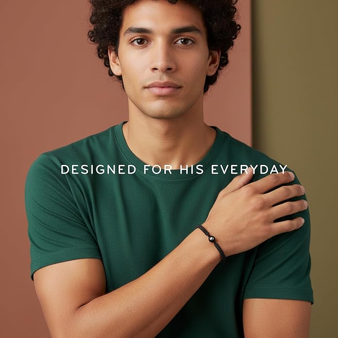 Lark & Loop Custom Bracelet with Picture Inside - Mens Bracelet - Customized Personalized Gifts for Men - Birthday Gifts for Boyfriend, Husband - Anniversary Presents for Him - In Memory of Loved One