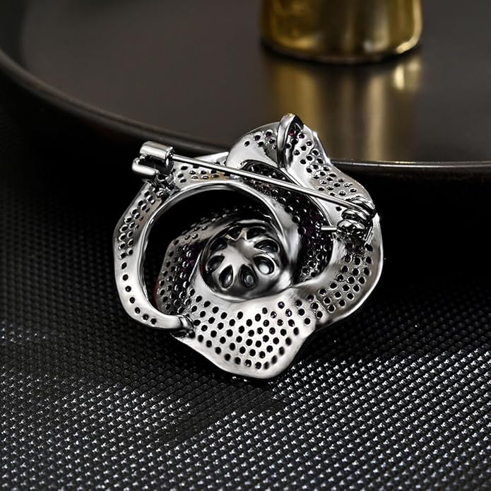 UNVAK Rhinestone Flower Brooch - Crystal Flower Pin for Women - Valentine's Day & Mother's Day Gift