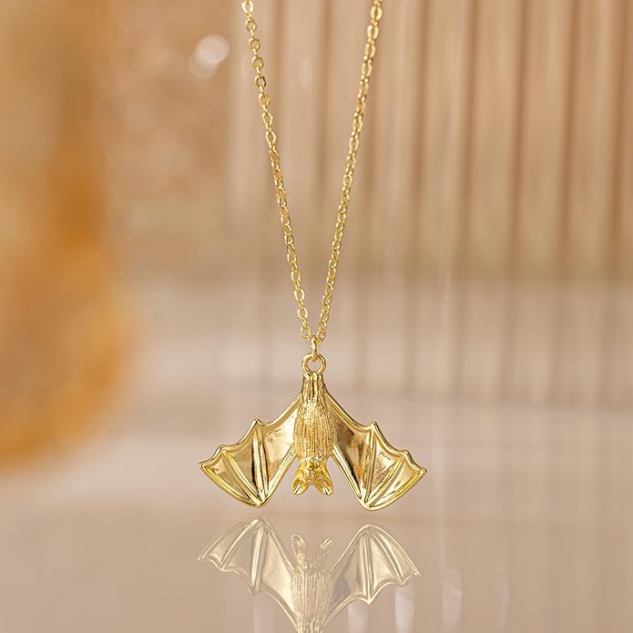 Gold Necklace for Women-14K Gold Plated Bow,Dragon,Shell, Palm Tree, Seahorse, Conch Shell,Sardines, Cowboy Boot,Bat,Bunny Pendant Beachy Jewelry for Women Gifts