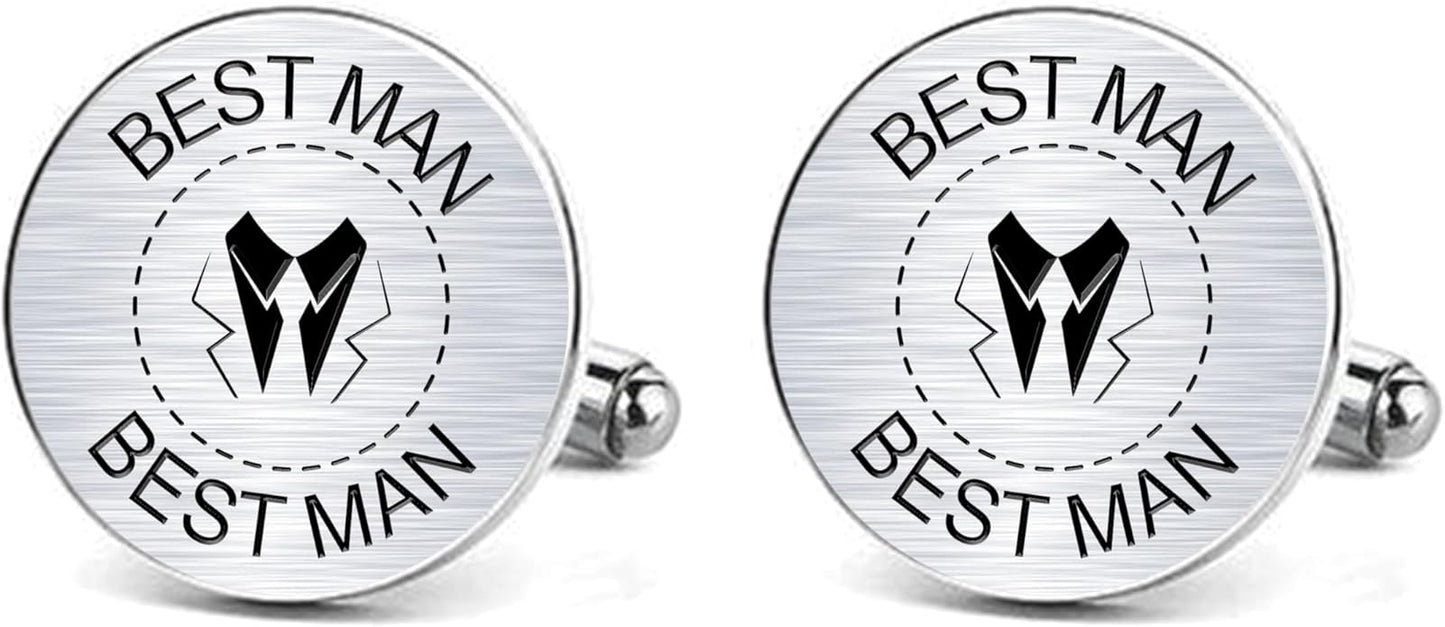 LADY & HOME Cufflinks for Men, Stainless Steel Tuxedo Shirt Cuff links with Gift Box, Gifts for Groom Groomsman Husband Father