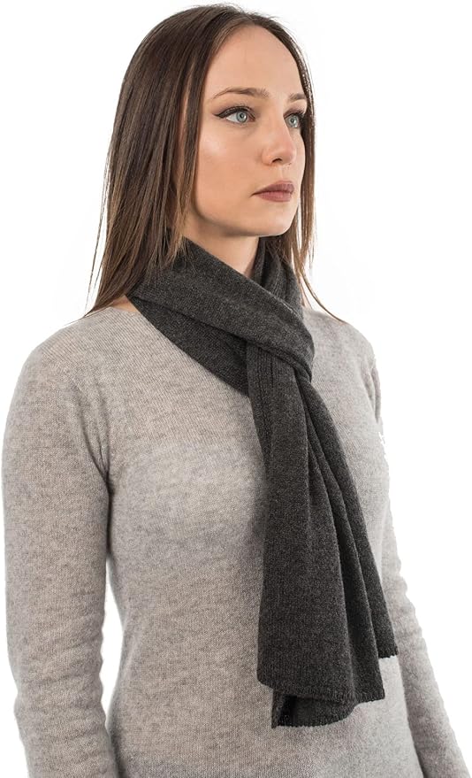 Dalle Piane Cashmere - 100% Cashmere Classic Scarf - Made in Italy - Neck Warmer (12" x 63") - Luxury Gift
