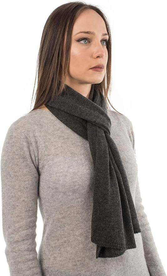 Dalle Piane Cashmere - 100% Cashmere Classic Scarf - Made in Italy - Neck Warmer (12" x 63") - Luxury Gift