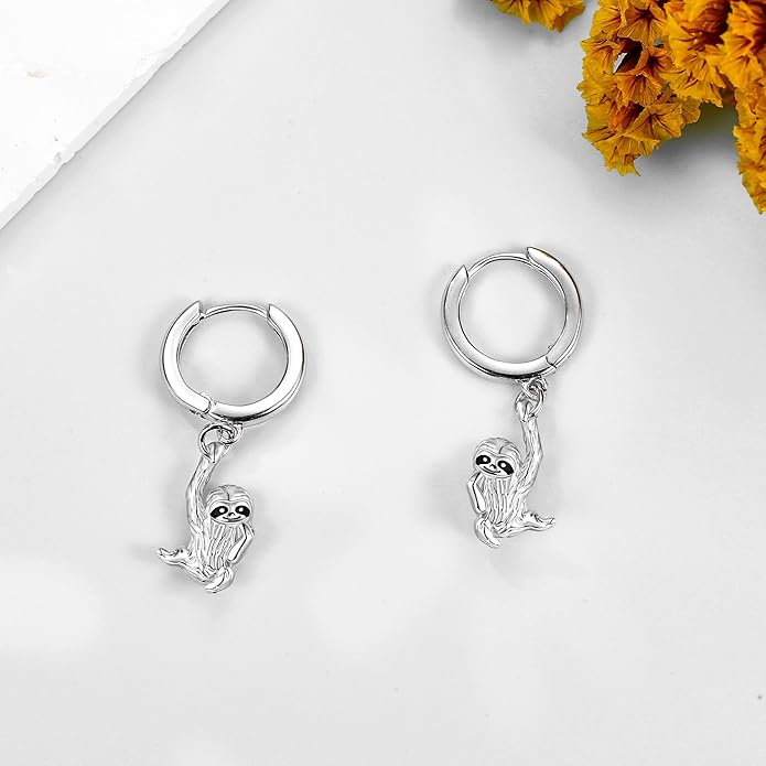 MONGAS Dragonfly/Sunflower/Hummingbird/Sand Dollar/Crab/Champagne/Arrow/Cherry/Ankh/Sloth Earrings for Women Sterling Silver Dragonfly/Sunflower/Hummingbird/Sand Dollar Jewelry for Women