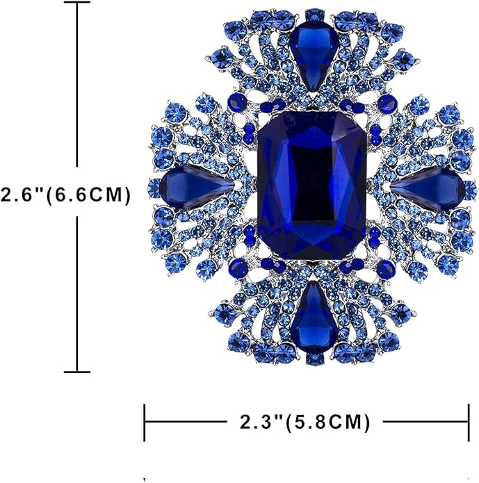 YOQUCOL Vintage Austrian Crystal Rhinestone Flowers Shaped Brooch Pin for Women Girls Lapel Pin for Sweater,Coat Dress Accessories