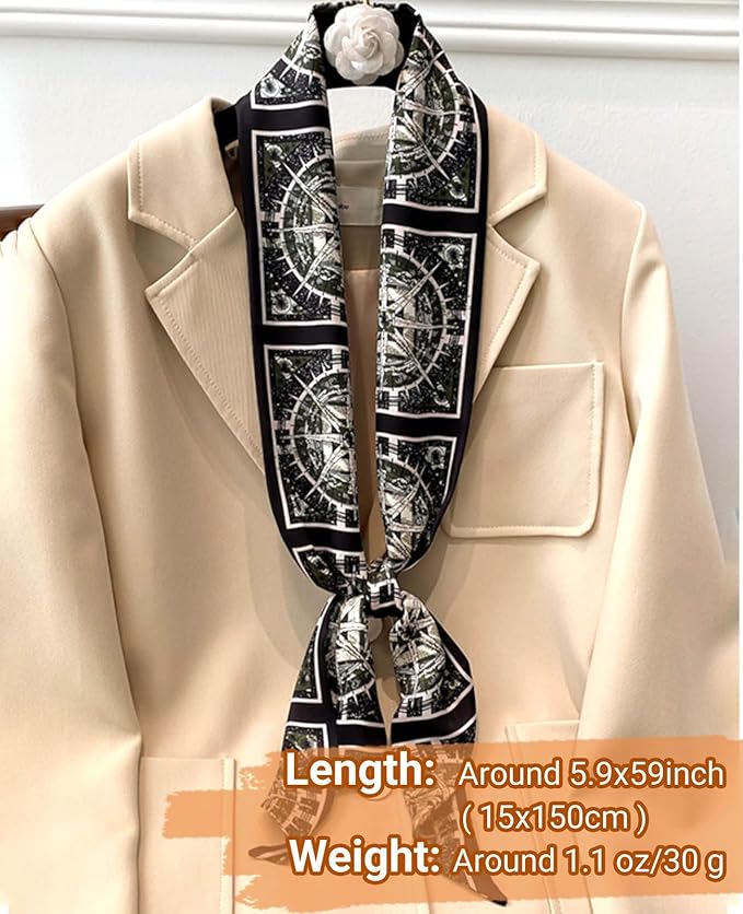 Dailyacc Hair Scarf for Women Fashion Silky Satin Headscarf Wrap Breathable Lightweight Neck Scarves For Handbag