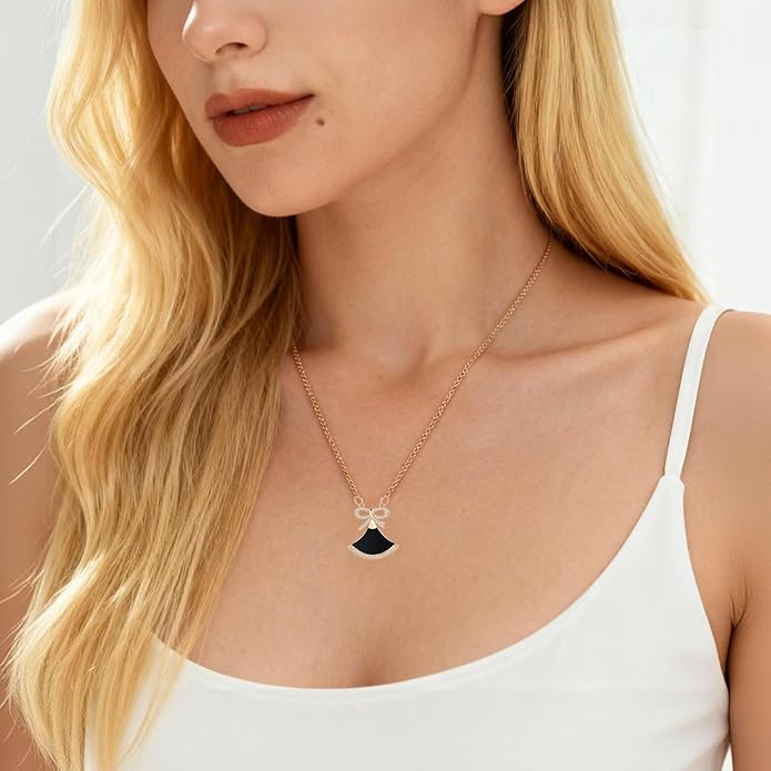 RONYOSTING Multi-Style Love Heart Necklace with Birthstone,14k White Gold Plated Sliver|Bow Pendant Necklaces for Christmas, Dainty Gifts for Birthday Valentine