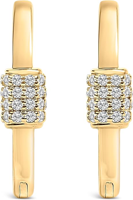 10K White or Yellow Gold 3/8 Cttw Lab Grown Diamond Heart Shaped Huggie Hoop Earrings