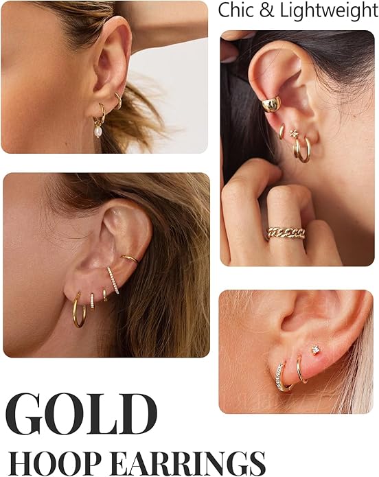 Silvora 925 Sterling Silver Small Hoop Earrings for Women Huggie Earrings Hypoallergenic Cartilage Earrings Tiny Hoops 6mm/8mm/10mm/12mm/14mm/16mm/18mm/20mm
