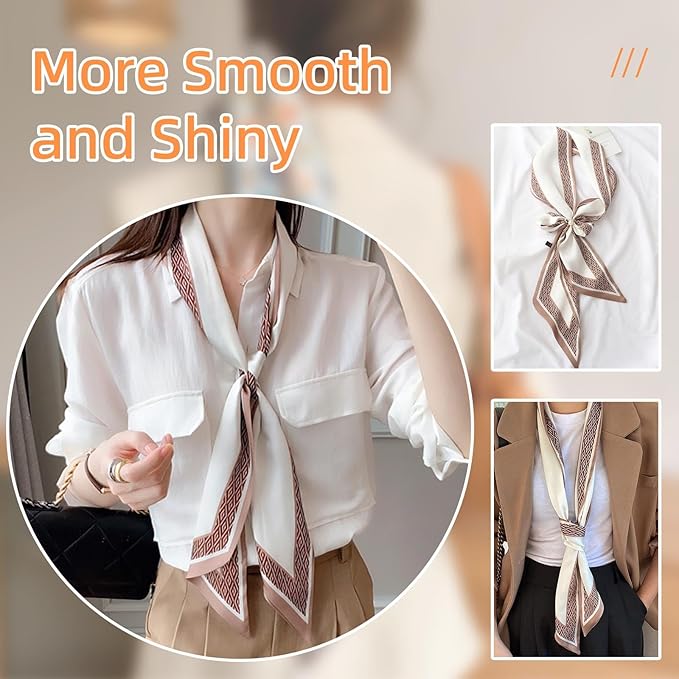 Dailyacc Hair Scarf for Women Fashion Silky Satin Headscarf Wrap Breathable Lightweight Neck Scarves For Handbag