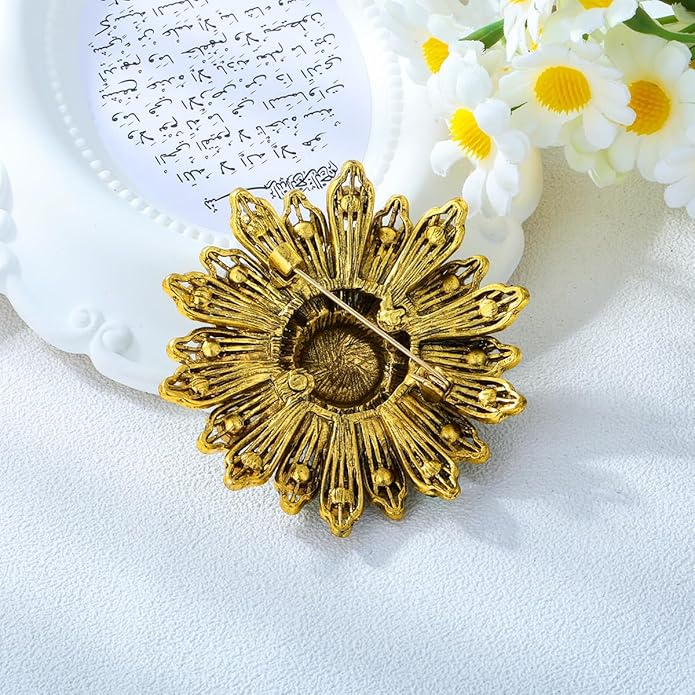Large Crystal Flower Brooch Pin for Women Red purple pink green Rhinestone Flower Lapel Pin Wedding Party Birthday Dance Banquet Dress Suit Ceremony Clothes Hat Bag Accessories Jewelry