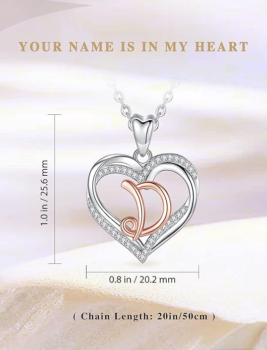 INFUSEU Unique Initial Necklaces for Women Girls Small Heart Letter Jewelry, Meaningful Personalized Gifts