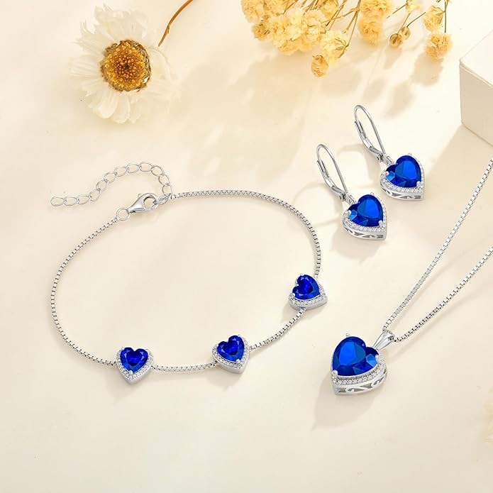 Love Heart Bracelet 925 Sterling Silver Halo Heart Birthstone Bracelet Jewelry Gifts for Women