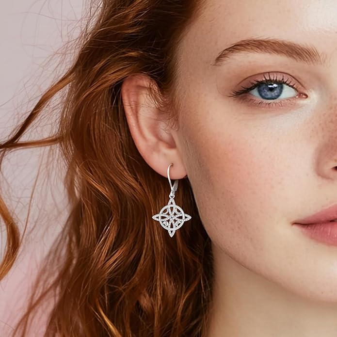 Eusense Sterling Silver Dangle Earrings for Women Tree of Life Animals Moonstone Turquoise Leverback Earrings Jewelry Gifts