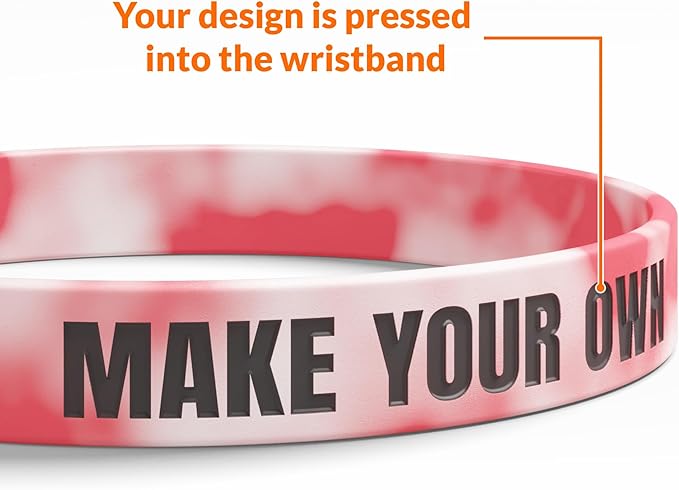 Custom Wristbands For Events, Fundraisers & Promotions | Add Text, Icons, & Logos | Bulk Rubber Bracelets | Classic 1/2” | 100% Silicone