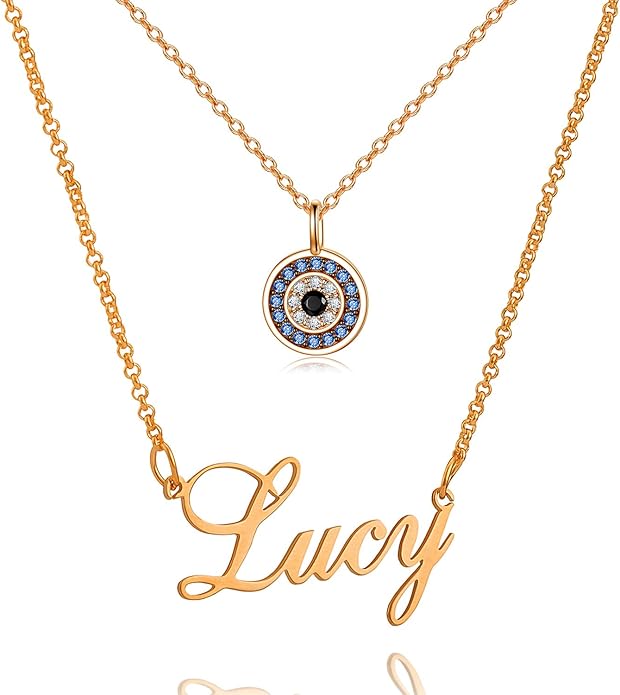PEIMKO Evil Eye Necklace for Women 925 Sterling Silver Greek Protection Evil Eye Necklaces Jewelry Amulet Gift for Women