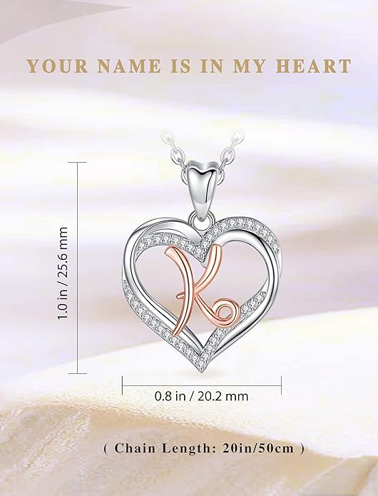 INFUSEU Unique Initial Necklaces for Women Girls Small Heart Letter Jewelry, Meaningful Personalized Gifts