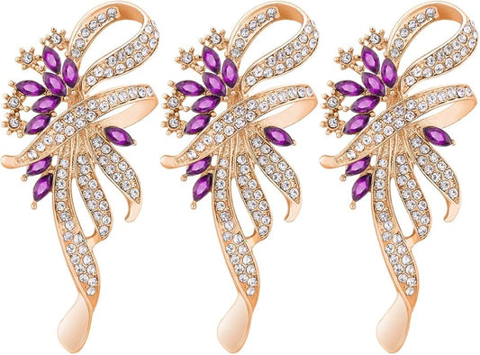 Merdia Created Crystal Brooch Fancy Vintage Style Flower Brooch Pin for Women, girls, ladies with Blue/Purple Created Crystal | Vintage Fashion | Brooches and Pins for Women | Ladies Jewelry