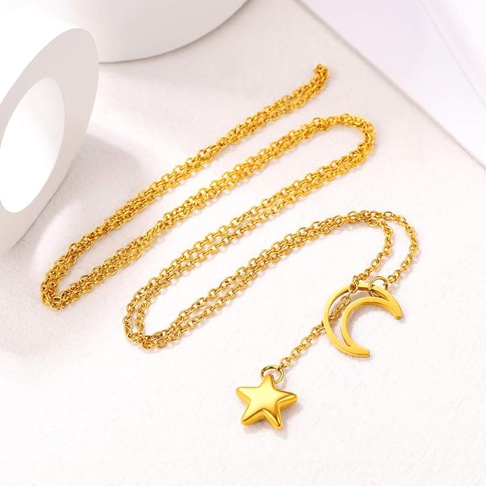 FOCALOOK Lariat Y-Necklaces | Long Necklaces for Women | Long Black Necklaces | Gold Necklaces for Women | Drop Heart Necklaces for Women | Front Adjustable Long Chain Necklace