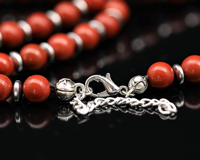 Natural Carnelian Agate Silver Pendant, Genuine Black Onyx Beaded Necklace, Gemstone Strong Necklace, 18x13 Cabachon, Fashion Dainty Jewelry, Healing Crystal Chakra Necklace, Minimalist Necklace