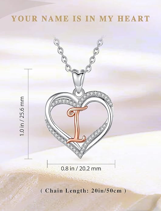 INFUSEU Unique Initial Necklaces for Women Girls Small Heart Letter Jewelry, Meaningful Personalized Gifts