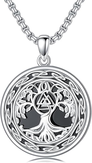 Taioiat viking Pendant Necklace for Men Nordic Celtic 925 Sterling Silver Vintage Mjolnir Jewelry Norse Vikings Gift for Women