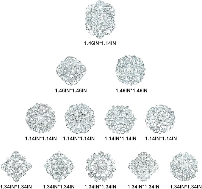 Yhsheen Rhinestone Brooches Crystal Brooch Pins, Pearl Crystal Wedding Bouquet kit Set